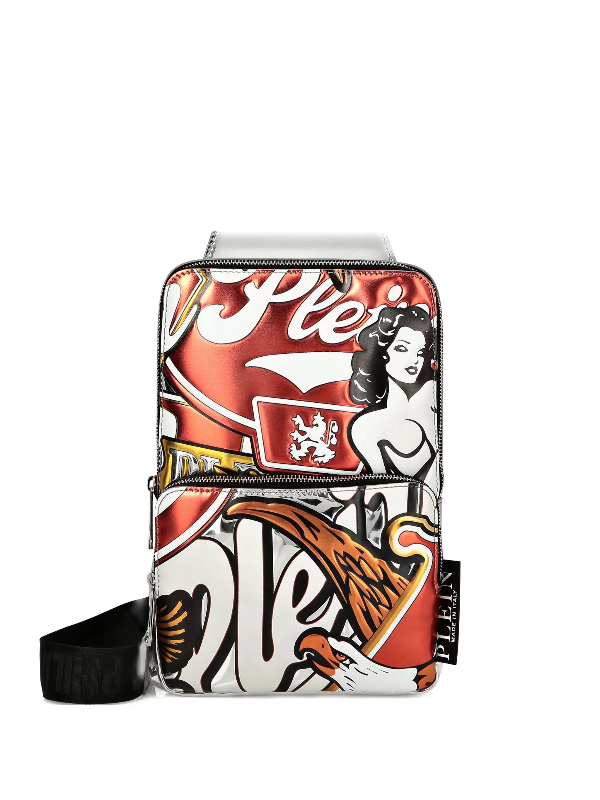 

Сумка на плечо с тиснением Philipp Plein, серебристый