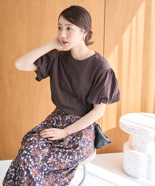 

Футболка с коротким рукавом и пышными рукавами FREAK'S STORE, коричневый