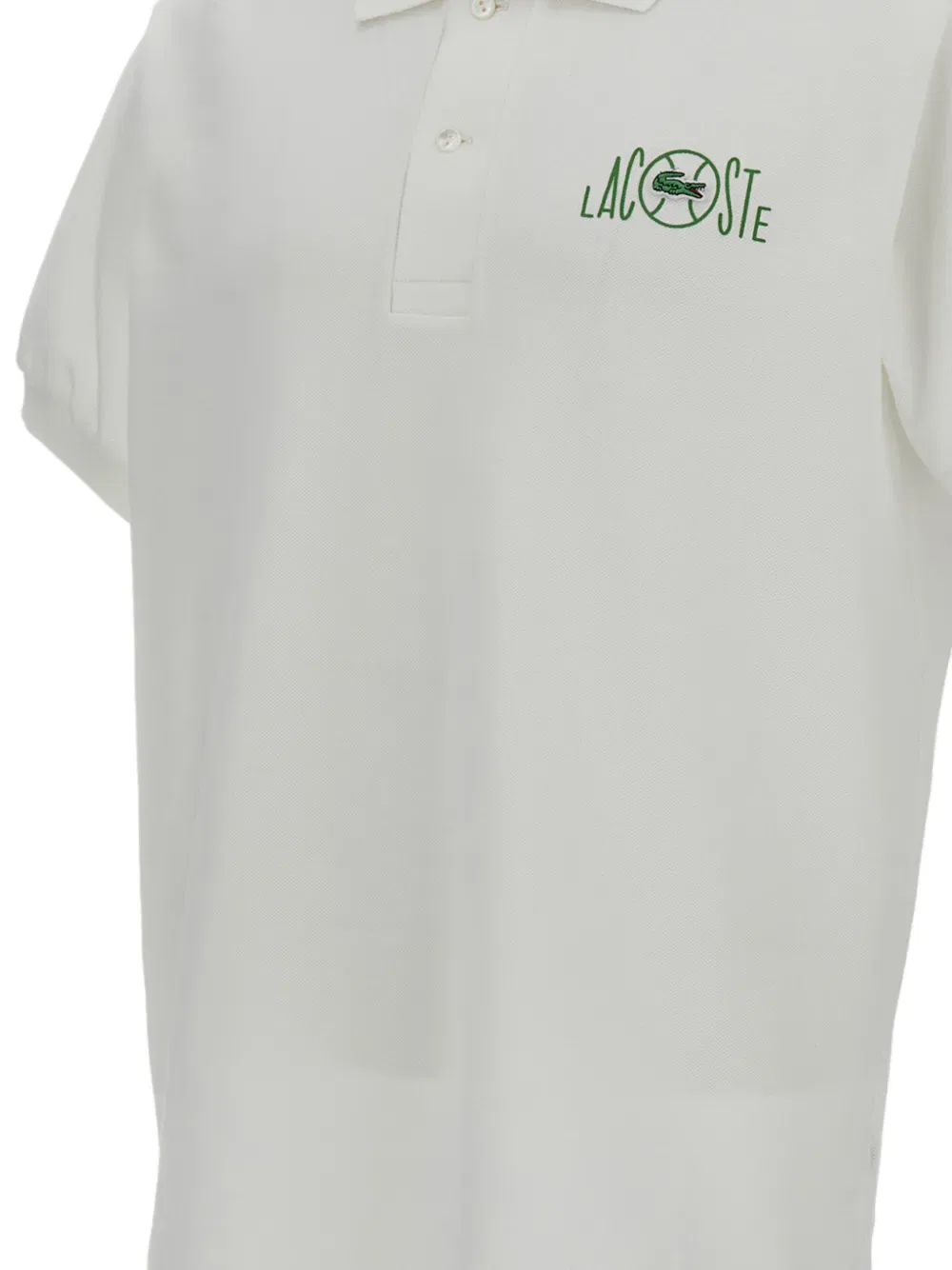 Поло с вышитым логотипом Lacoste, белый — фото 3