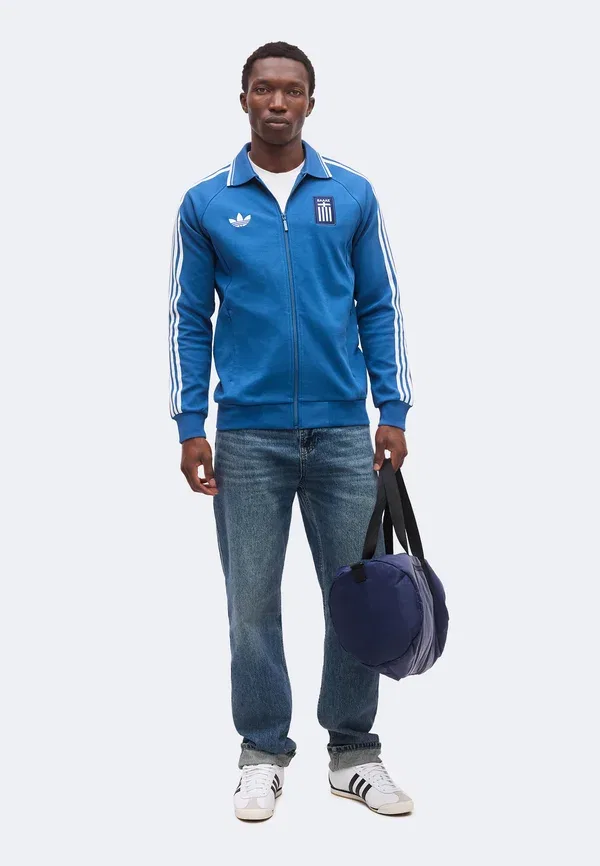 Куртка-олимпийка Adidas Performance Greece away anthem jacket zip up sweatshirt, темно-зеленый — фото 2