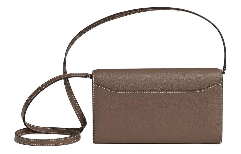 HERMES Кошелек Constance To Go из телячьей кожи Evercolor, сумка через плечо и на руку для женщин, 18, цвет ÉToupe Elephant Gray — фото 2