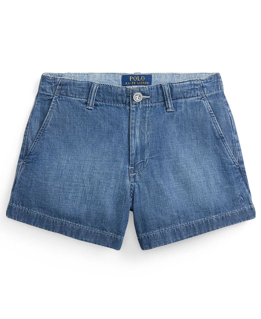 Джинсовые шорты на молнии для девочек 7-16 лет Polo Ralph Lauren, andoria wash синий