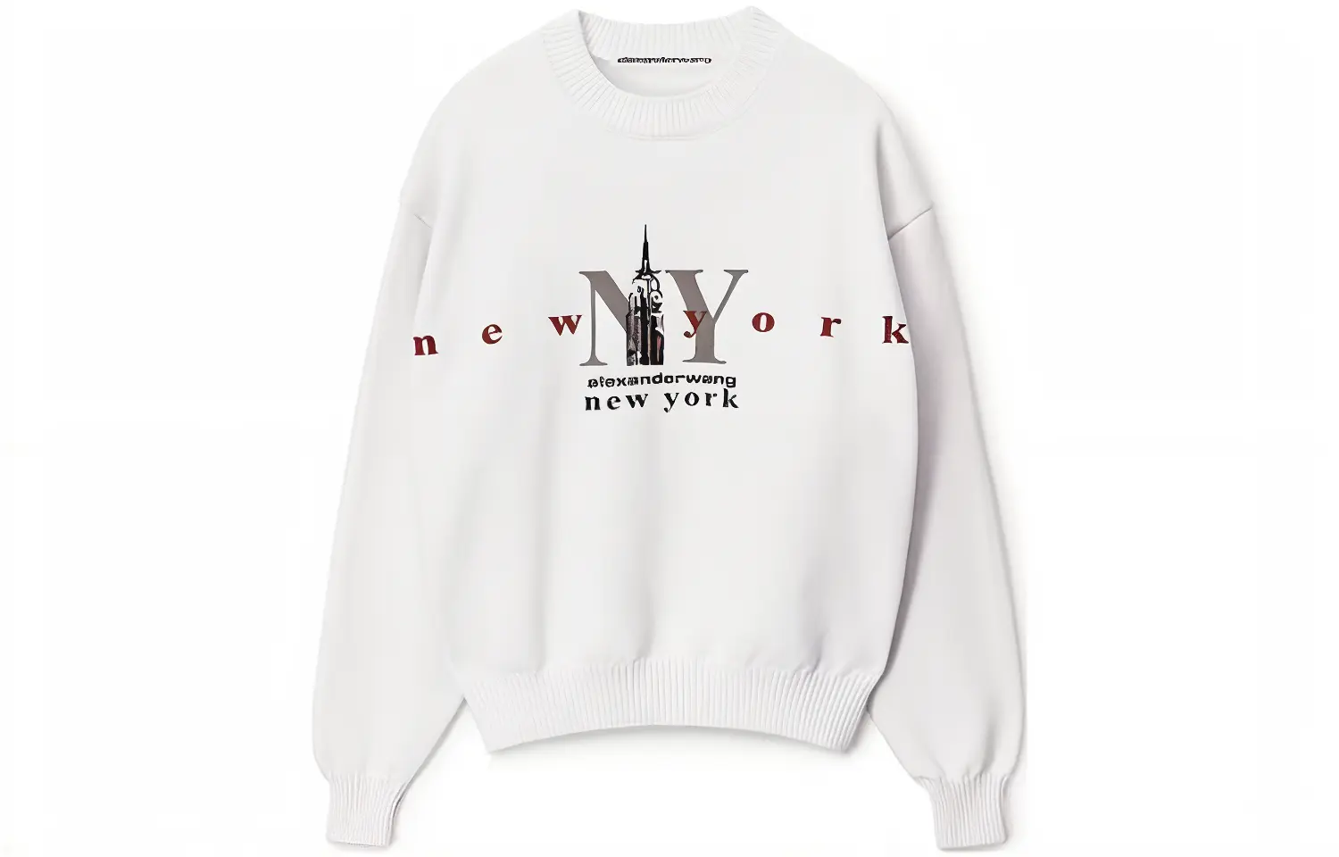 Футболка с принтом, круглый вырез, свитшот Alexander Wang, белый — фото 2
