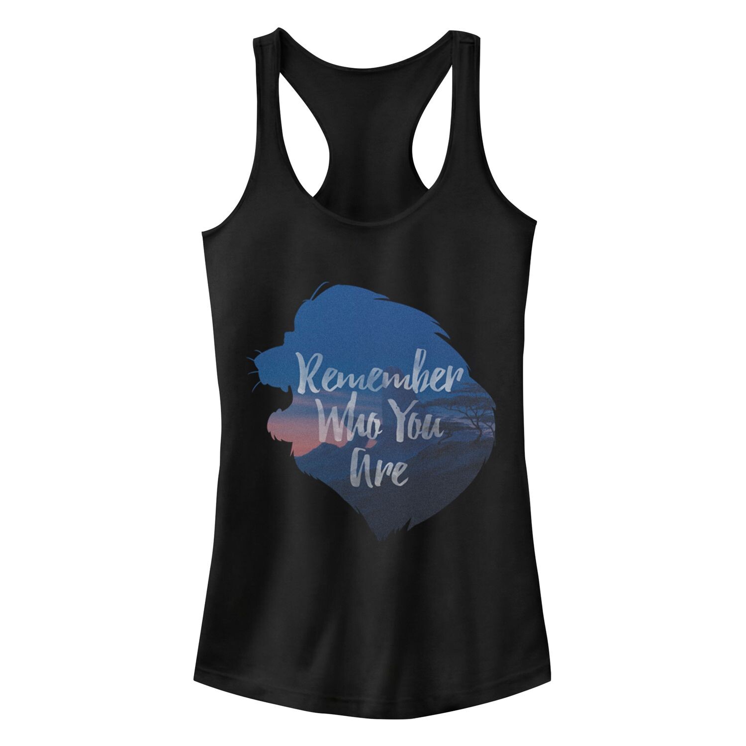 

Юниоры Disney The Lion King Цитата Силуэт Идеальный Racerback Tank Licensed Character