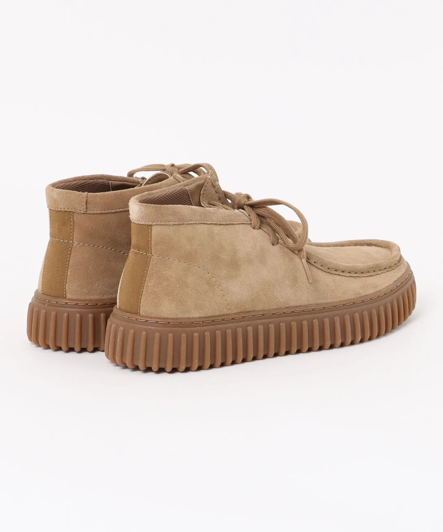 Мужские высокие мокасины с массивной подошвой TORHILL HI Clarks тёмно-бежевые — фото 2