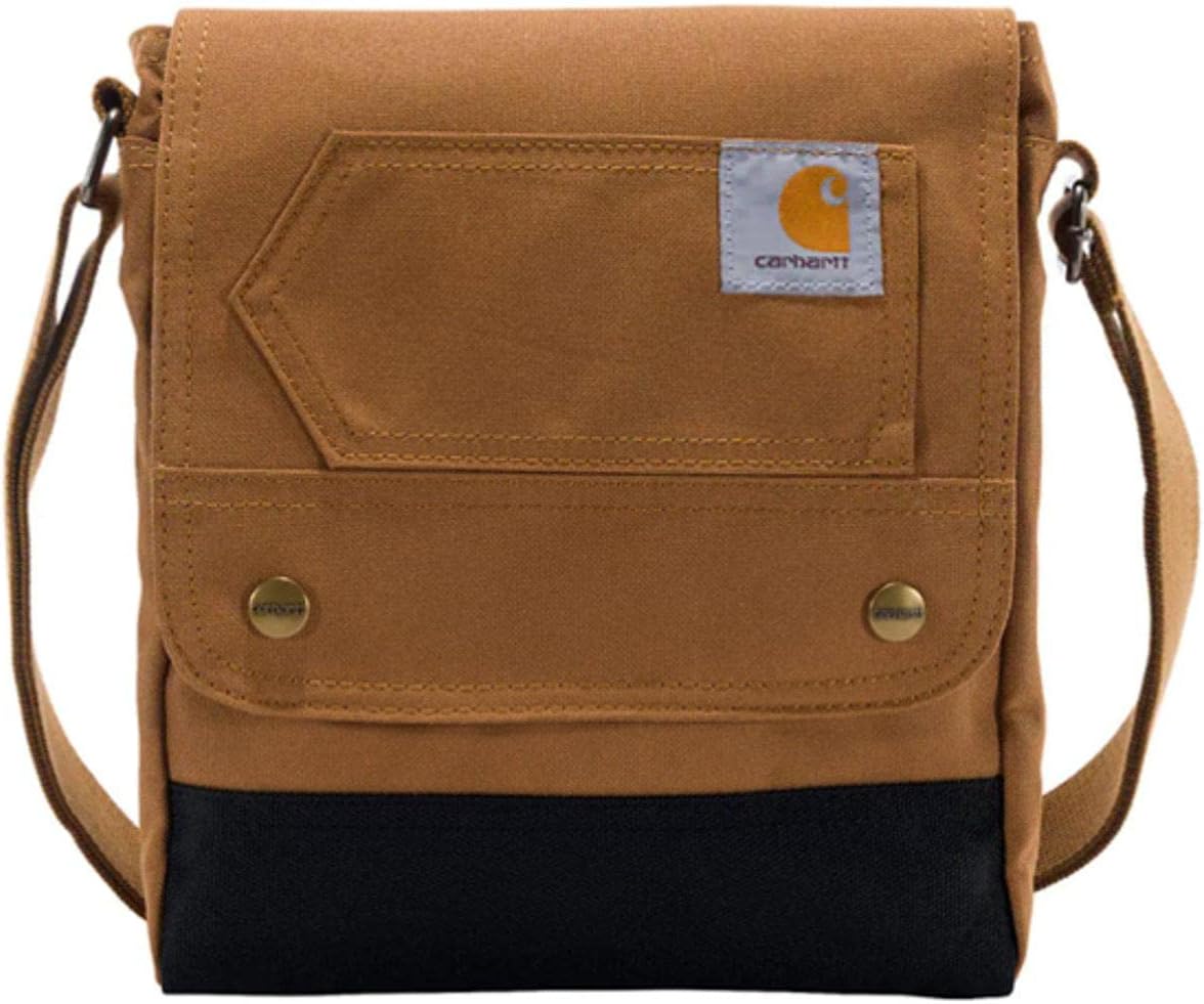 

Carhartt Crossbody Snap Bag, прочная, регулируемая сумка через плечо с клапаном на защелке, Brown