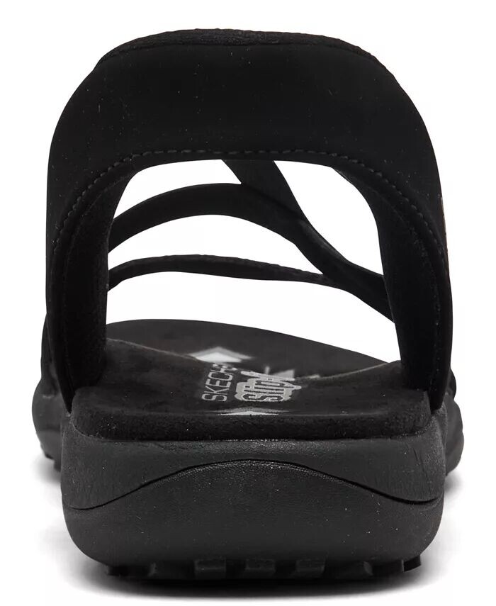 Женские слипоны: Reggae Slim - Stretch Flex Спортивные сандалии для ходьбы от Finish Line Skechers, черный — фото 4
