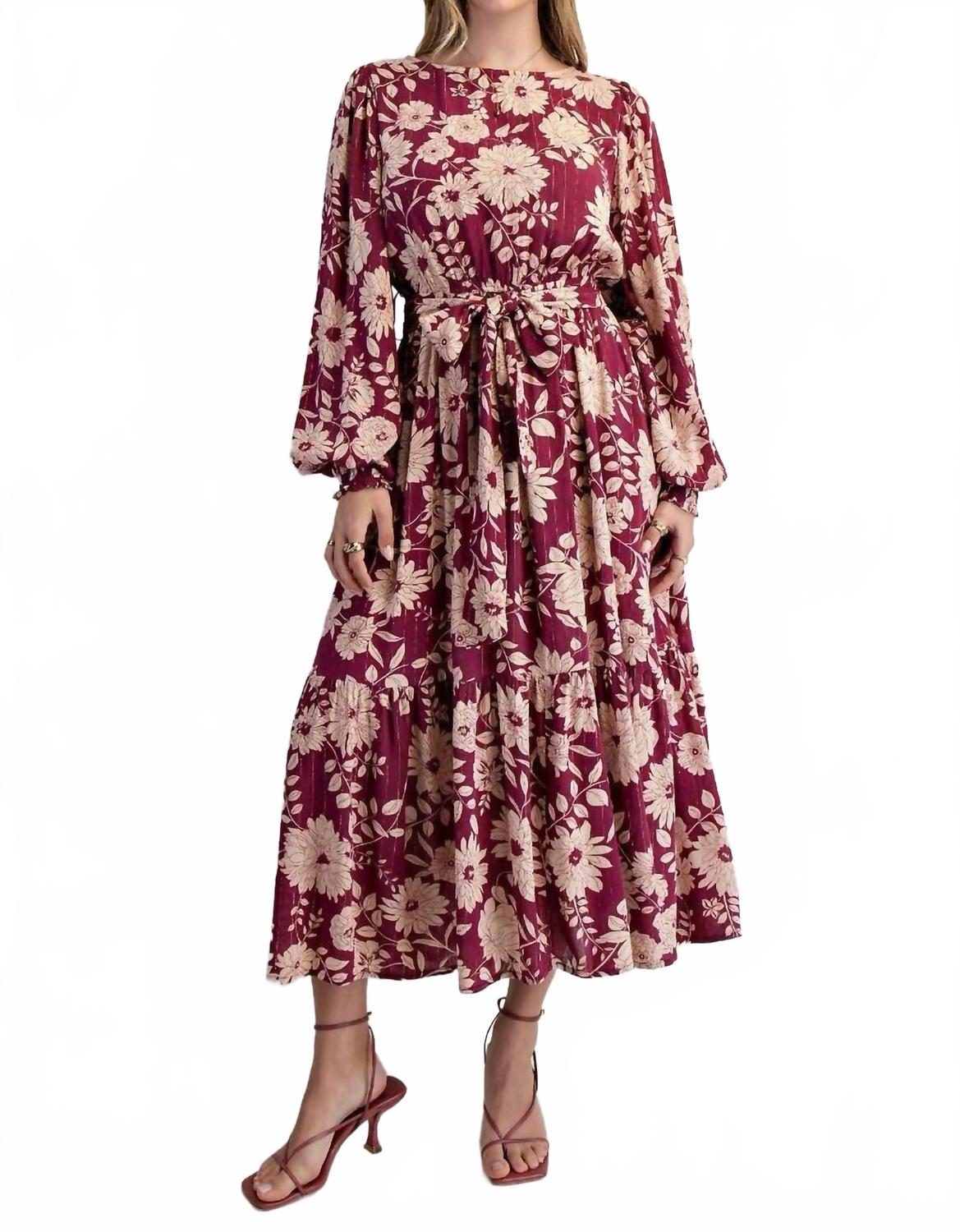 

Платье с цветочным принтом бордового цвета Easel, бургундия