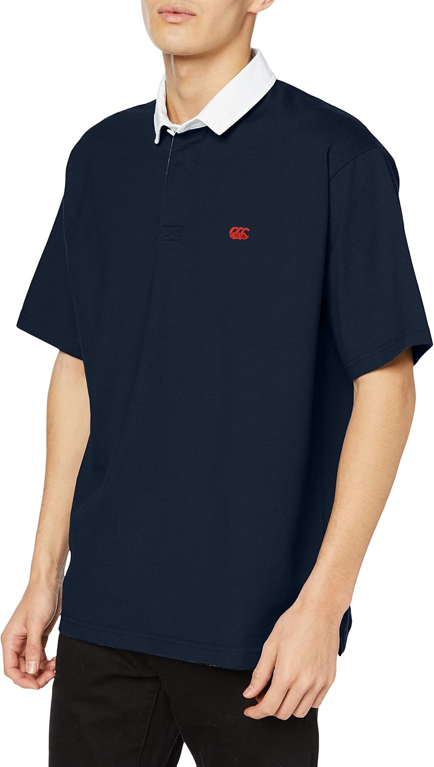 

Мужская рубашка поло Canterbury с коротким рукавом, однотонная, RU, темно-синий