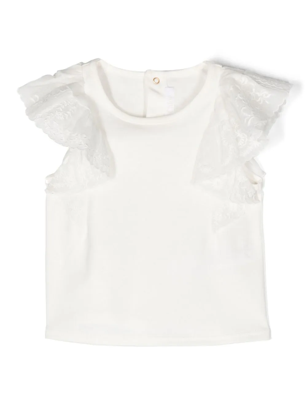 

Футболка с цветочной вышивкой Chloé Kids, белый