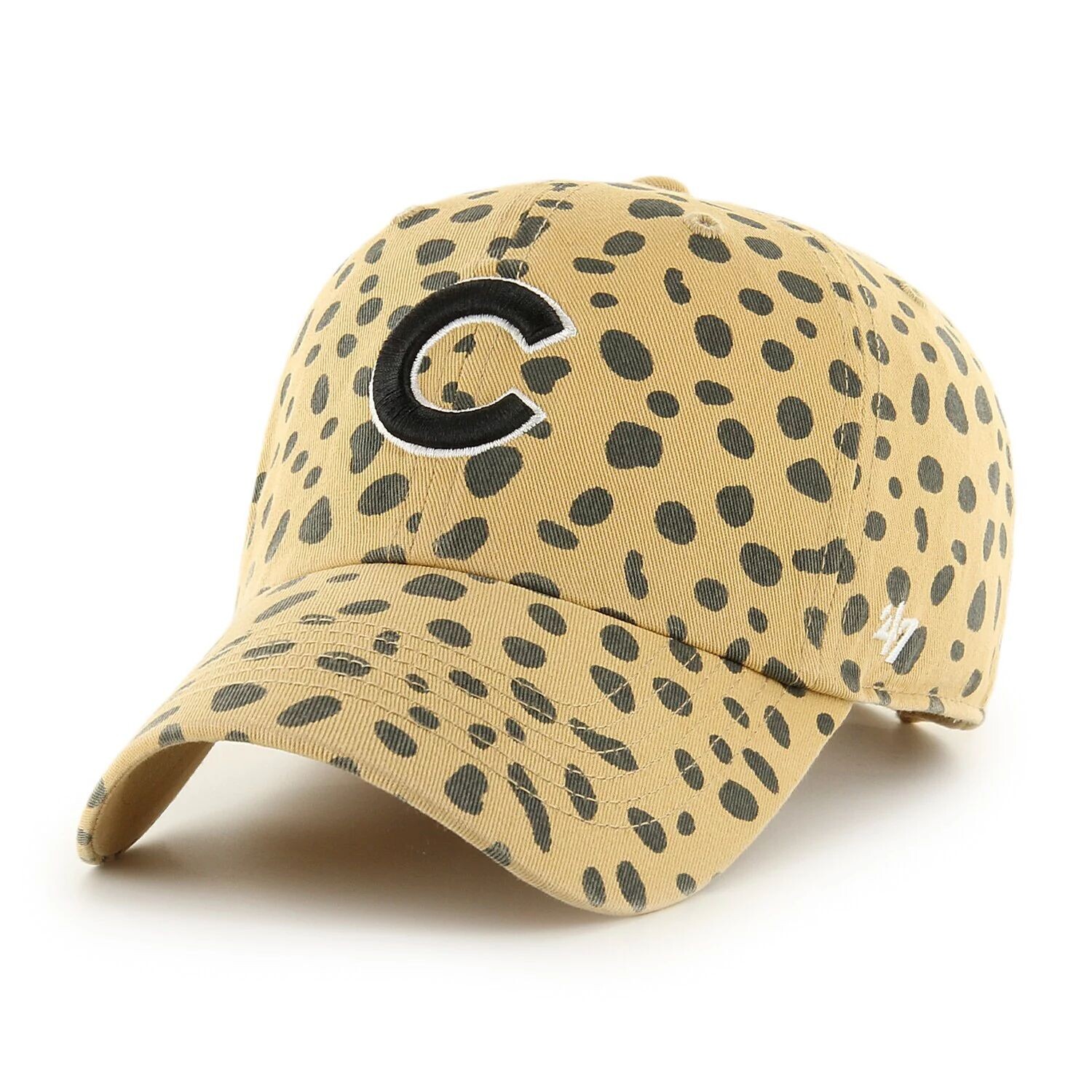 

Женская регулируемая шапка светло-коричневого цвета Chicago Cubs Cheetah Clean Up '47