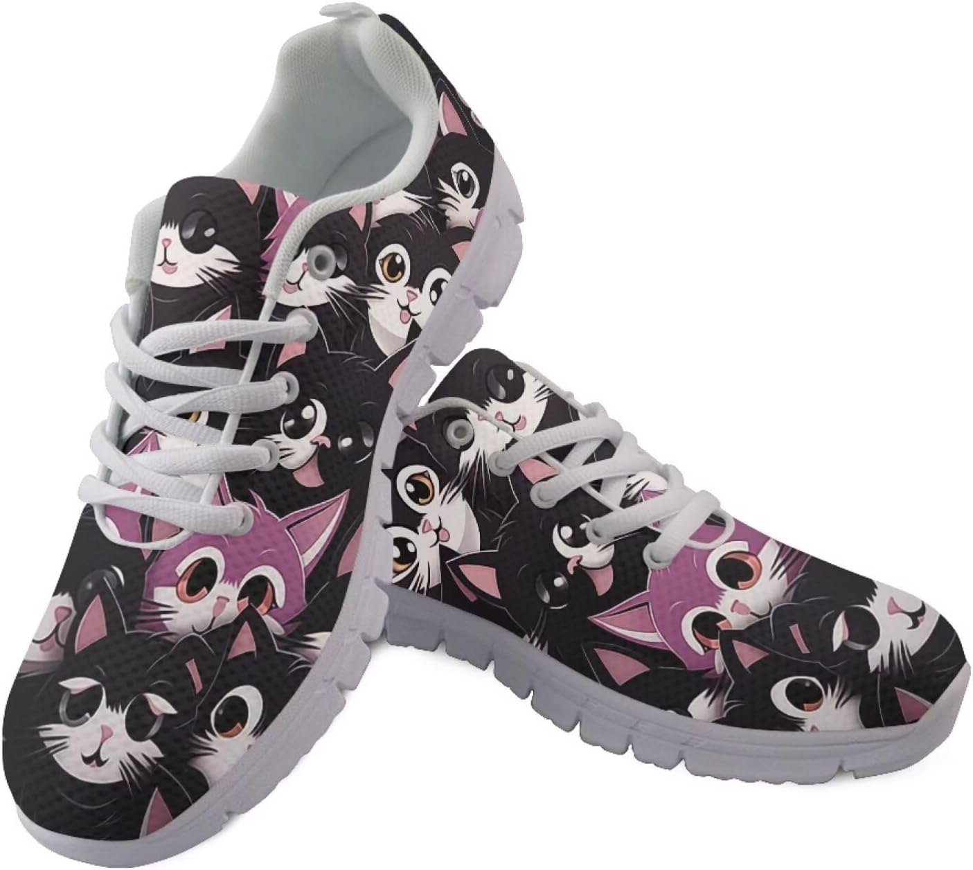 

Кроссовки Jeiento с шнуровкой для спорта и бега для женщин и мужчин с животным принтом, спортивная обувь для ходьбы, противоскользящие кроссовки для джоггинга, черный