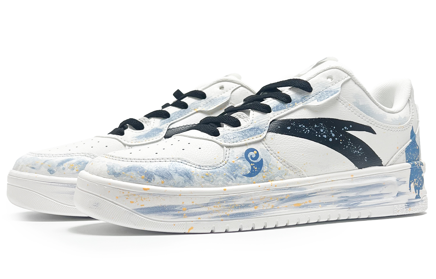 ANTA Скользостойкие амортизирующие низкие кроссовки для скейтбординга Men's Blue White — фото 4