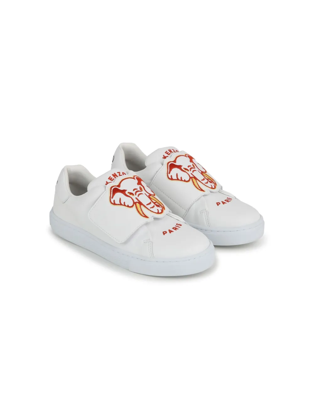 

Кеды на липучках с графичным принтом Kenzo Kids, белый