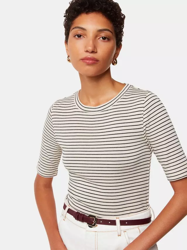 

Футболка Whistles Slim Fit Stripe, цвет navy/off white