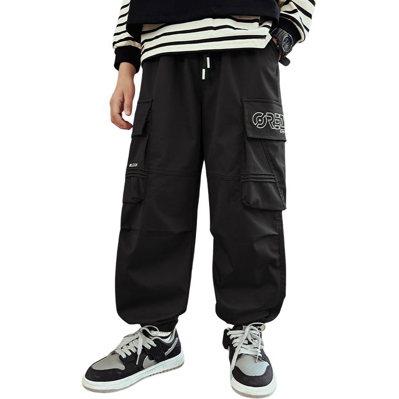 

Весенние и осенние карго штаны для подростков Disney, черный