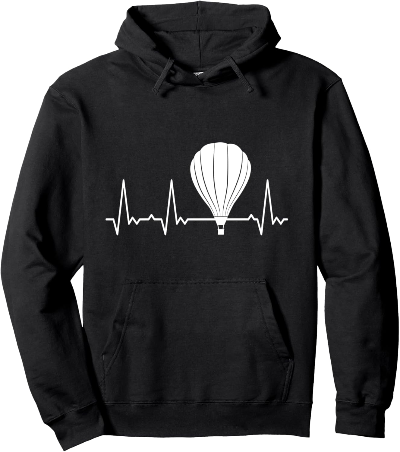 

Худи с изображением воздушного шара «Сердцебиение», черное Heartbeat Graphic Gifts For Women, Men, And Kids