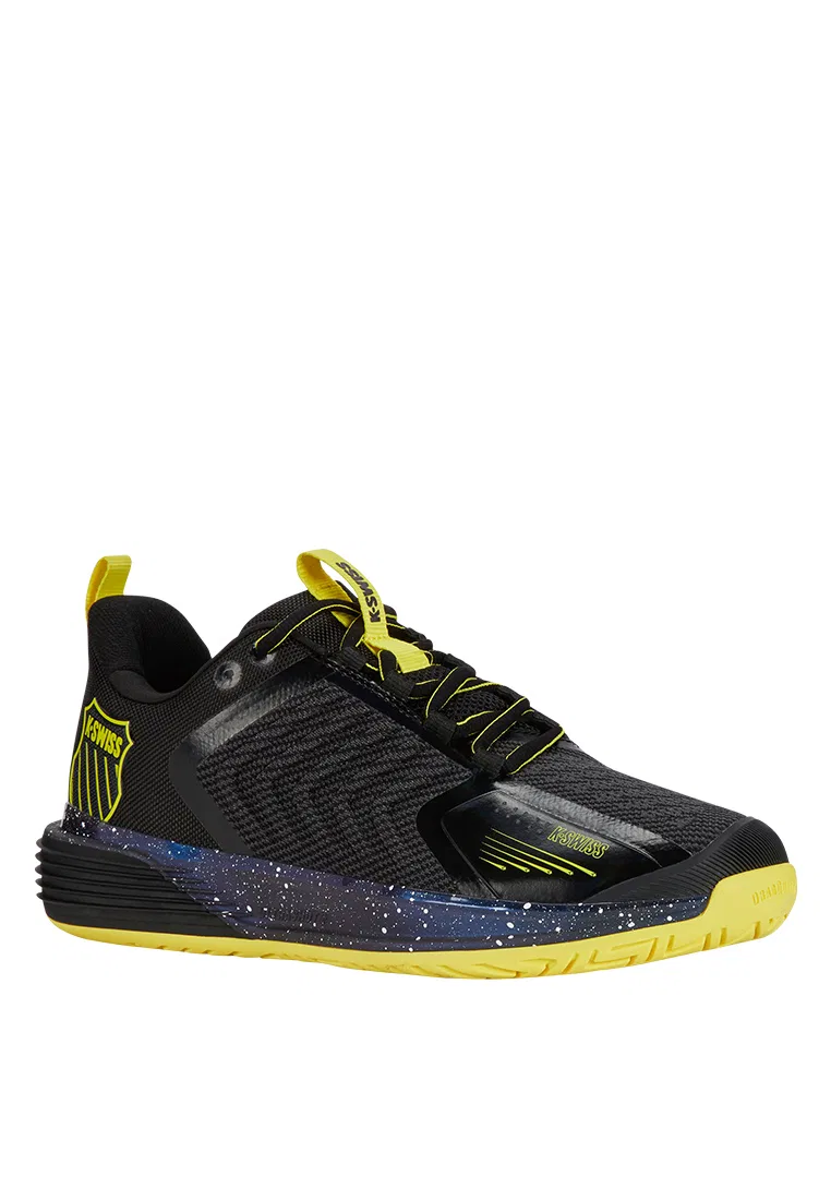 Кроссовки теннисные мужские Ultrashot 3, K-Swiss, черный/желтый — фото 2