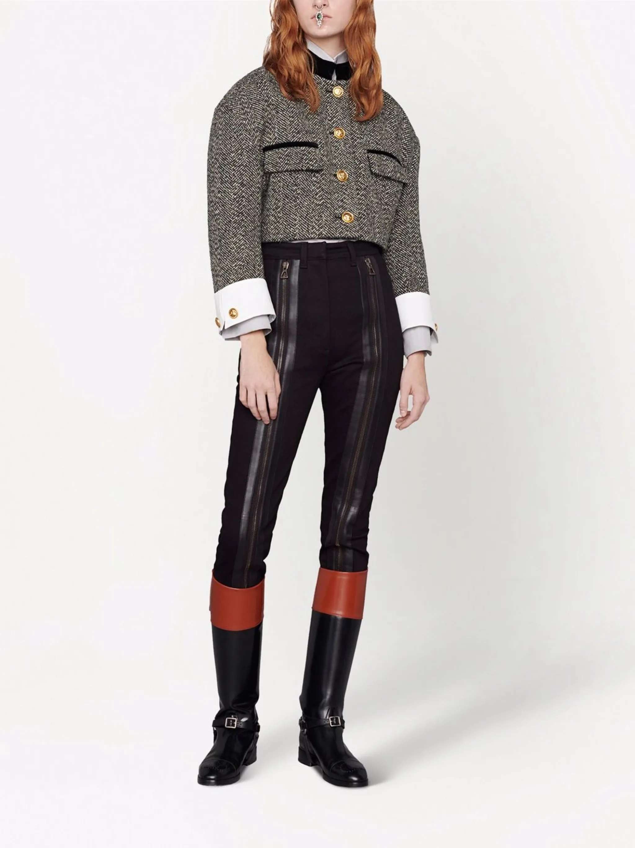 Брюки с молниями и штрипками Gucci, черный — фото 2