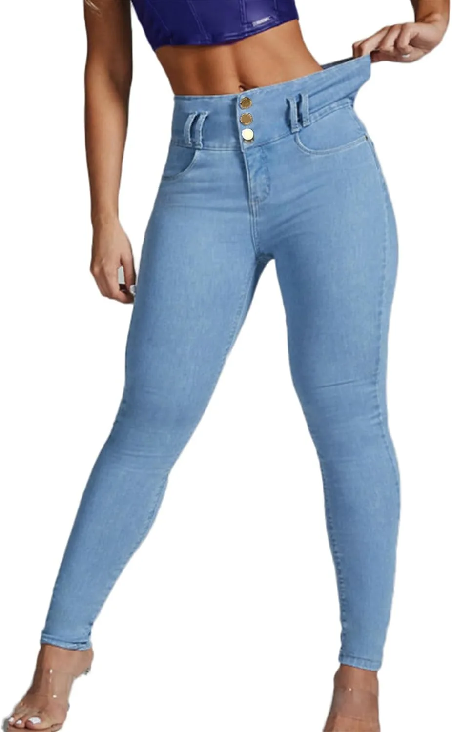 

Женские джинсы High Waisted Skinny с эффектом подтяжки ZH8FCHAN