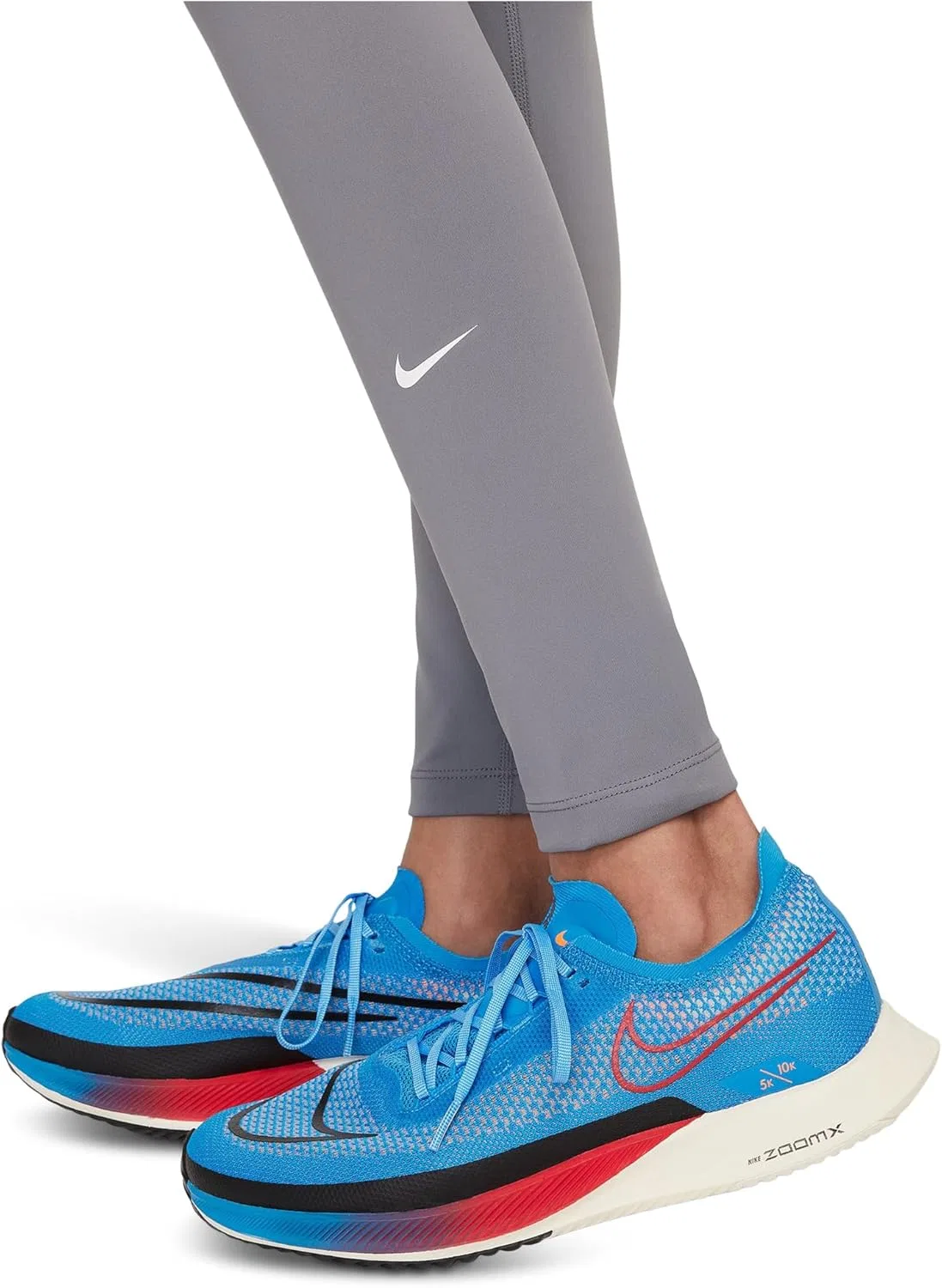 Леггинсы Nike Dri-FIT с высокой посадкой, серый дымчатый/белый — фото 3