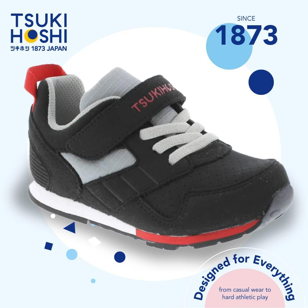 Кроссовки TSUKIHOSHI Boys Racer (Toddler/Little Kid), черный/красный — фото 3