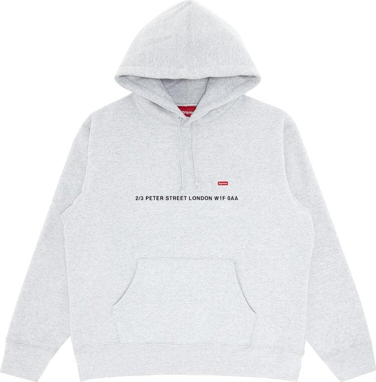 

Толстовка Supreme Shop Small Box Hooded - London 'Ash Grey', серый