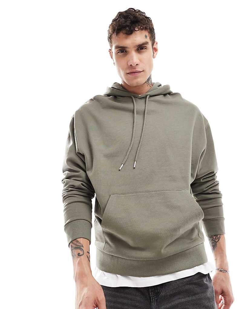 

Толстовка оверсайз цвета хаки ASOS DESIGN Essential