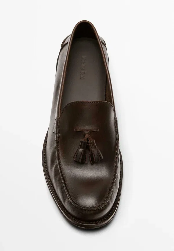 Лоферы с кисточками Massimo Dutti, коричневый — фото 4