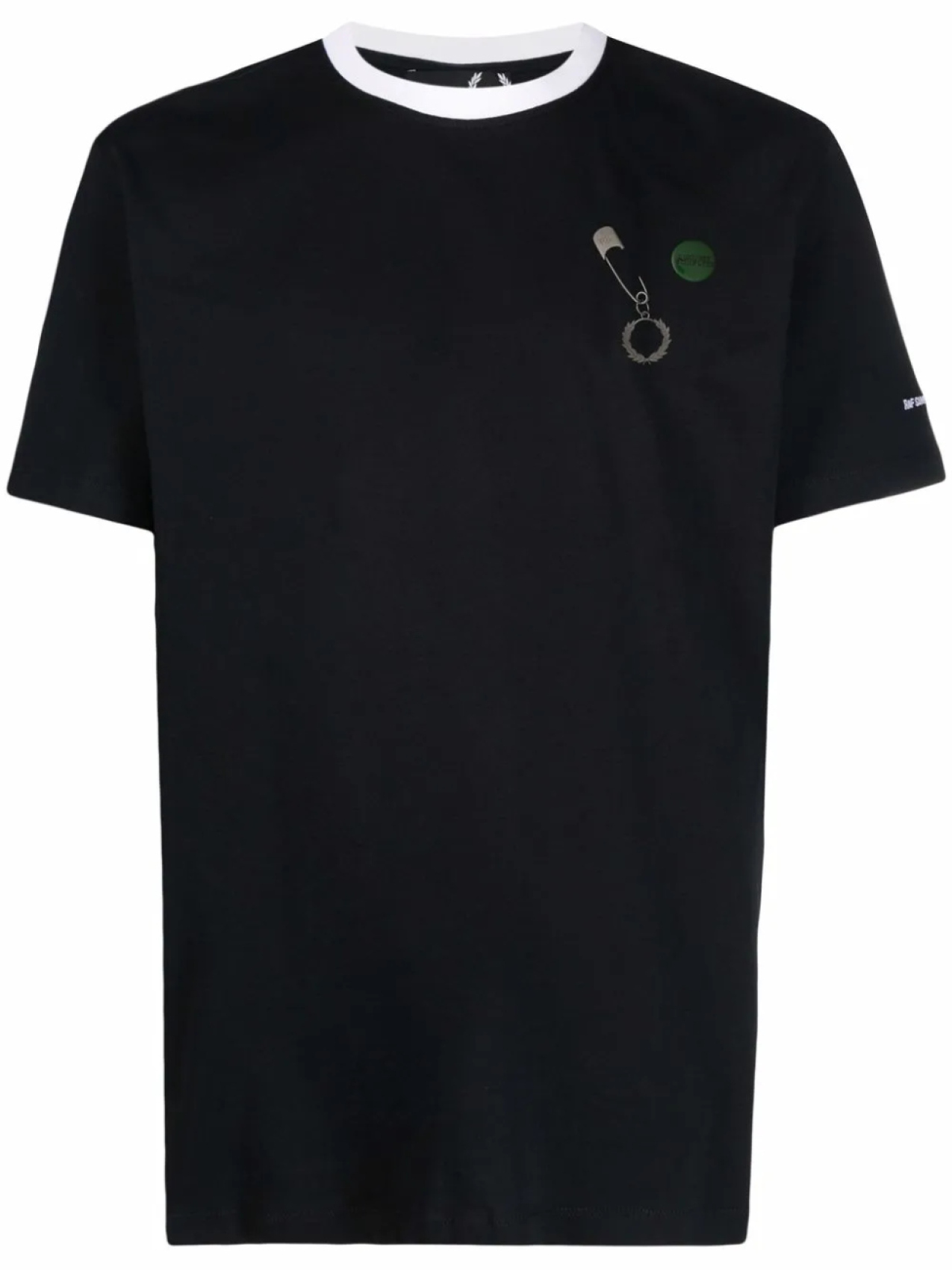 

Raf Simons X Fred Perry футболка с декоративной булавкой, черный