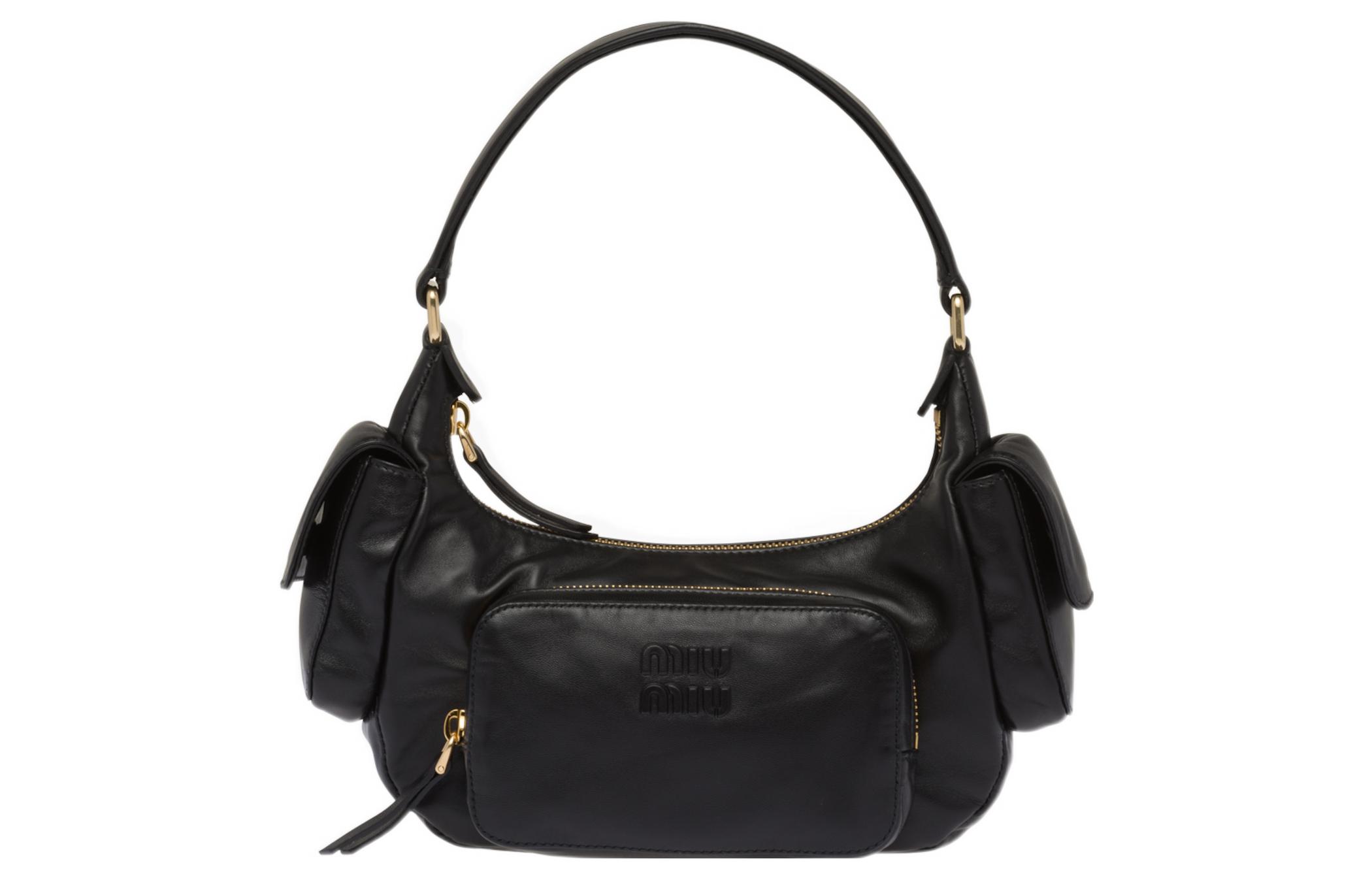 

MIU MIU Женская сумка через плечо из овчины, черная
