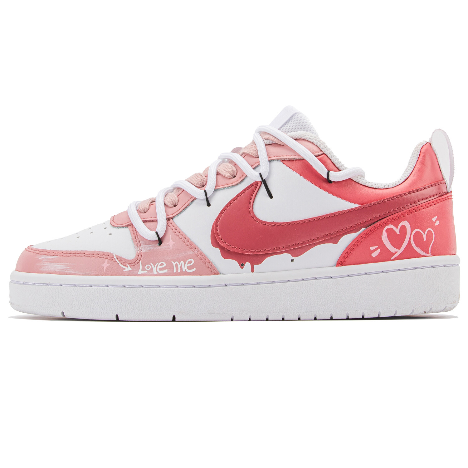 

Кроссовки Nike Court Borough Skateboard Shoes Women's Low-Top Red White, Красный, Кроссовки Nike Court Borough Skateboard Shoes Women's Low-Top Red White