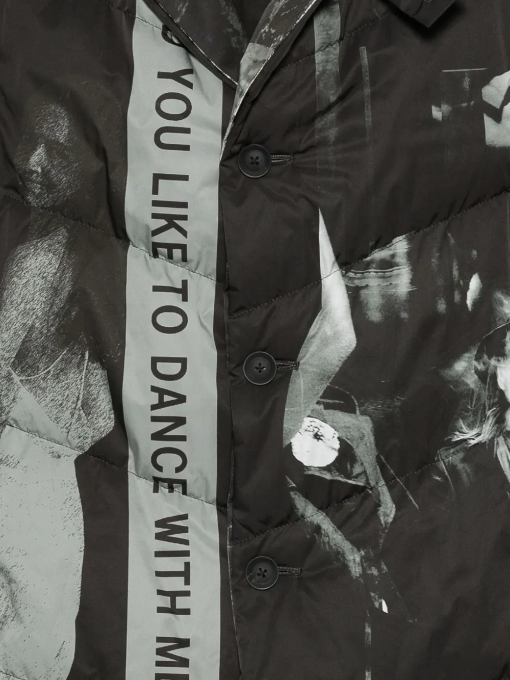 Однобортный пуховик Yohji Yamamoto, черный — фото 3