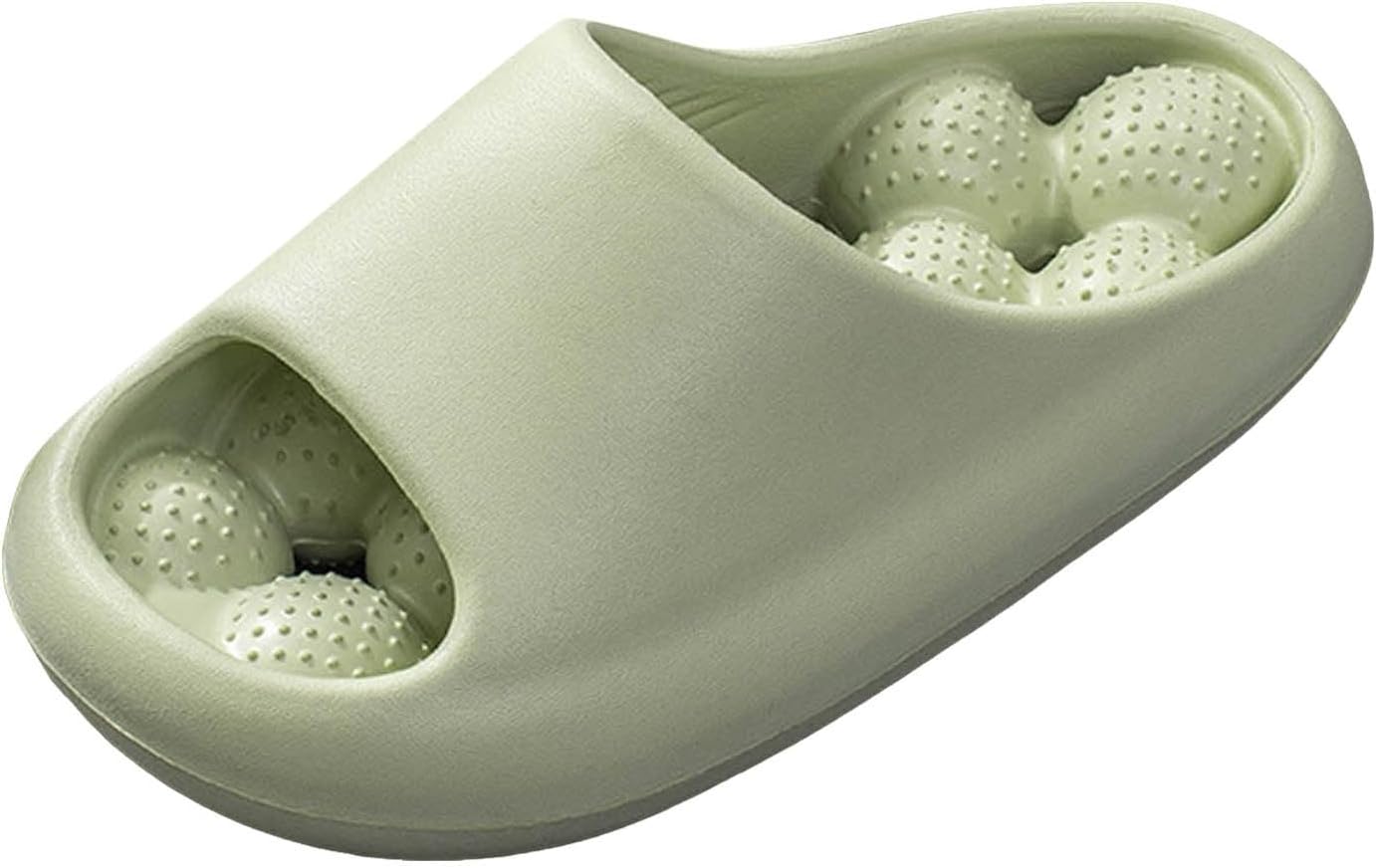 

Домашние тапочки-подушечки для женщин и мужчин, шлепанцы Cloud Slides, удобные и мягкие тапочки на толстой подошве Generic, зеленый