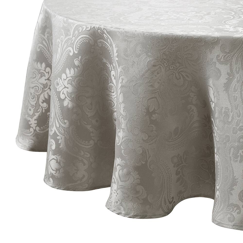 

Elrene Home Fashions Caiden Elegance Дамасская круглая скатерть, цвет Silver