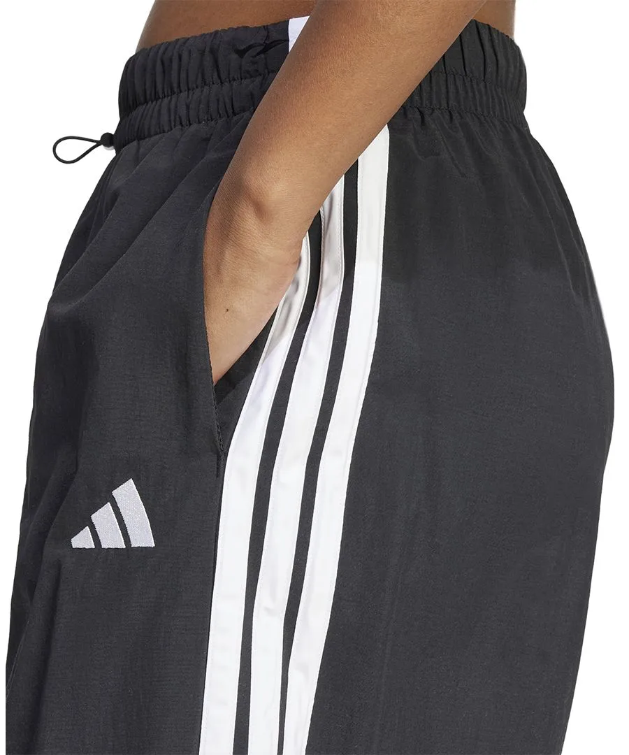 Женские брюки-парашюты с тремя полосками Adidas, черный/белый — фото 3