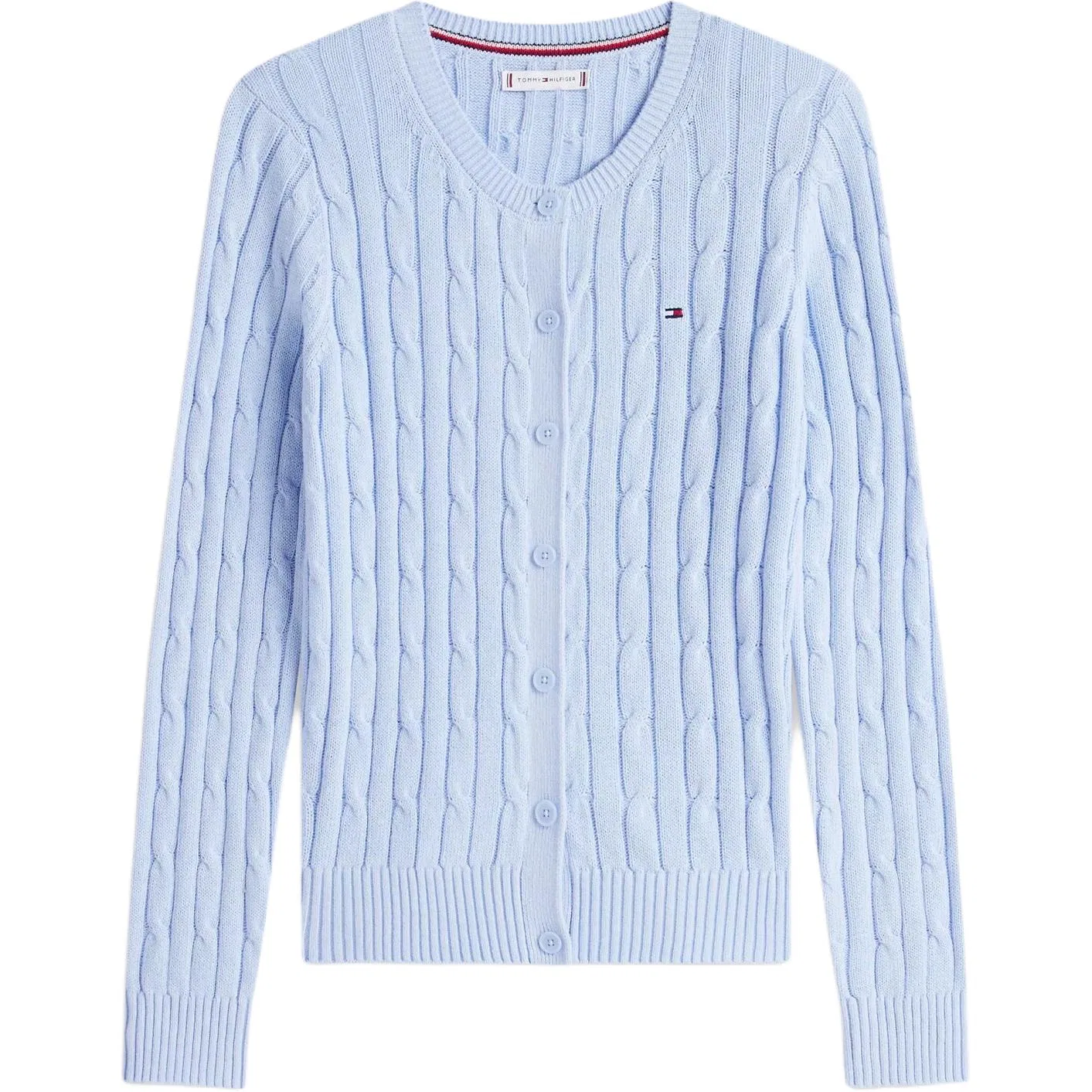 Свитер кардиган с косами Tommy Hilfiger синий женский