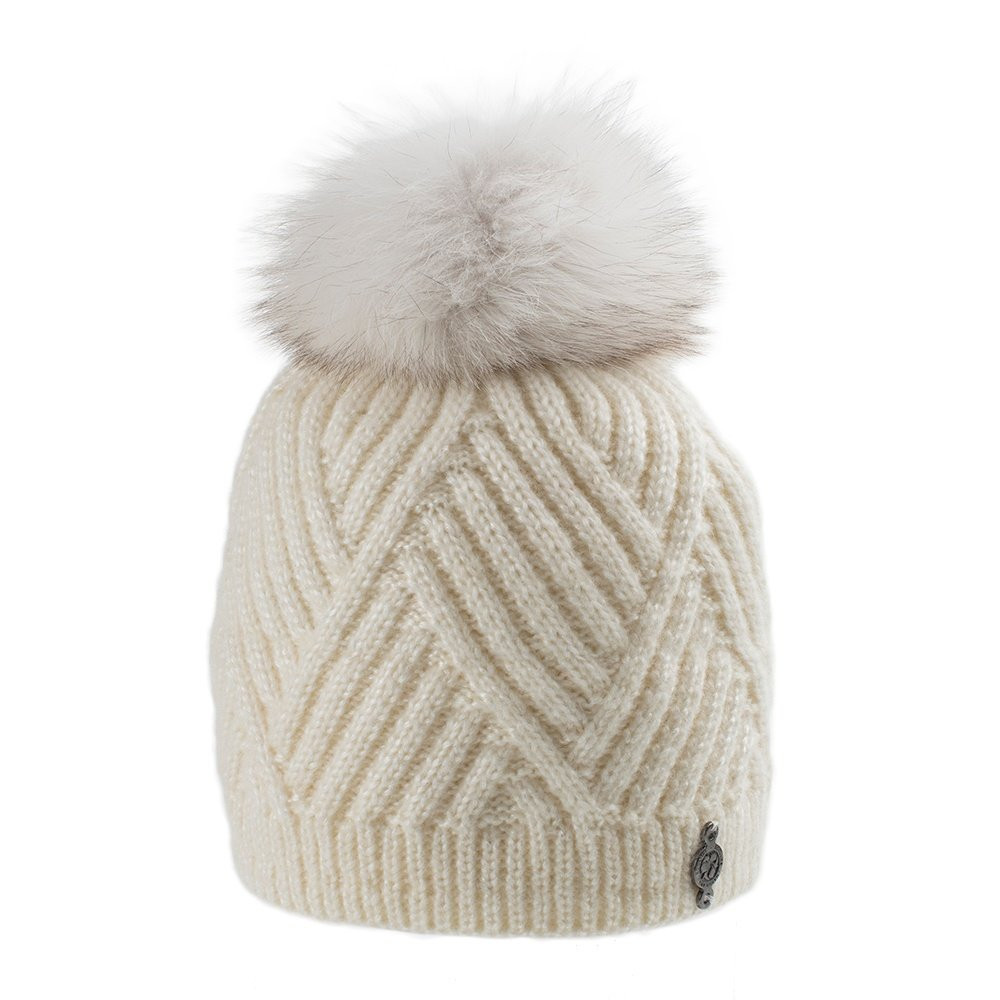 

Шапка-бини Harricana Chevron с натуральным мехом (женская), Cream