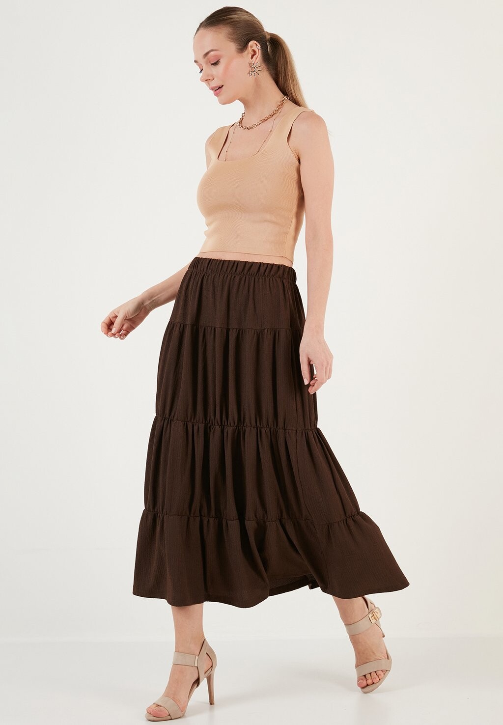 

Юбка А-силуэта Regular Fit LELA, коричневый
