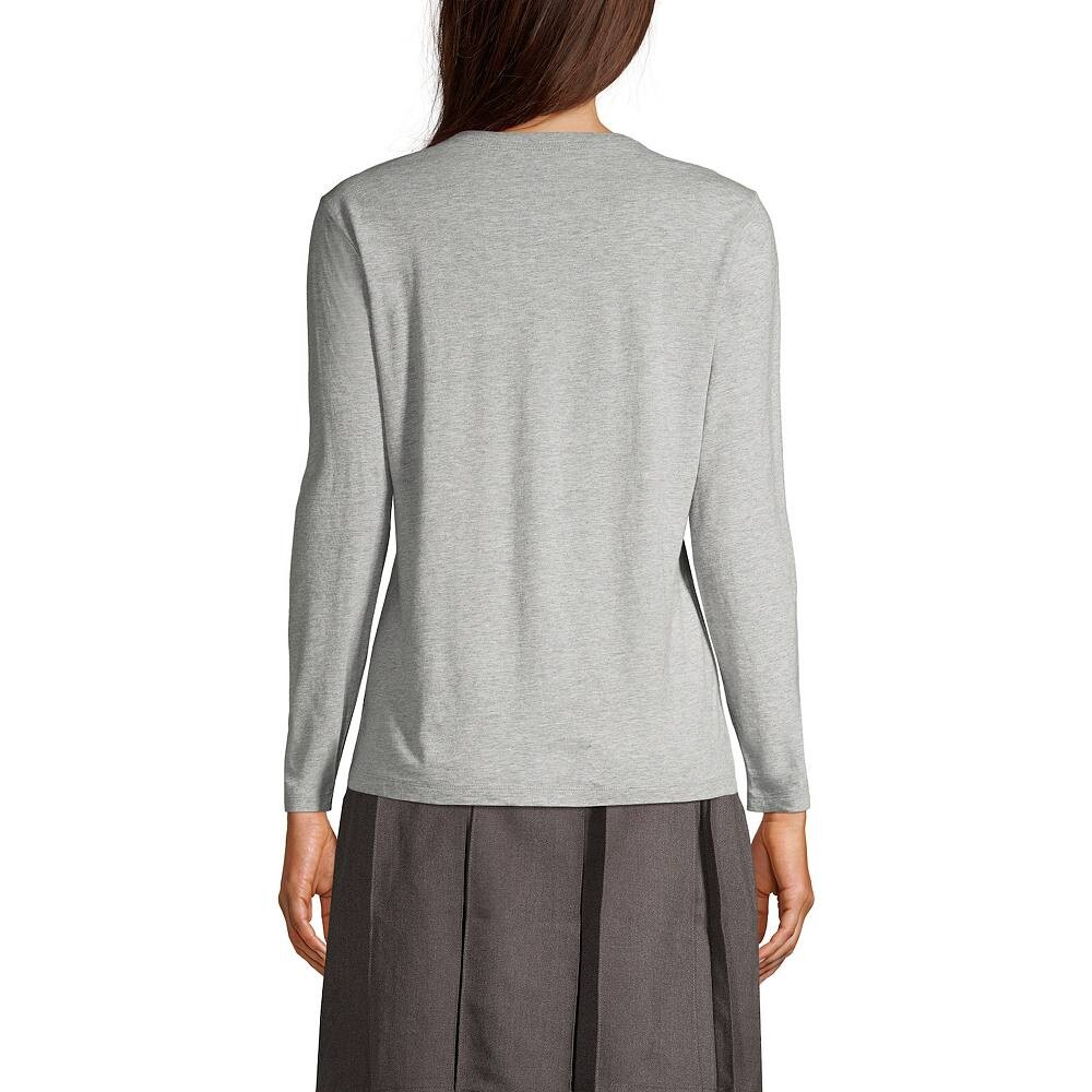 

Женская футболка Lands End School Uniform с длинными рукавами Essential Lands' End, цвет Cobalt