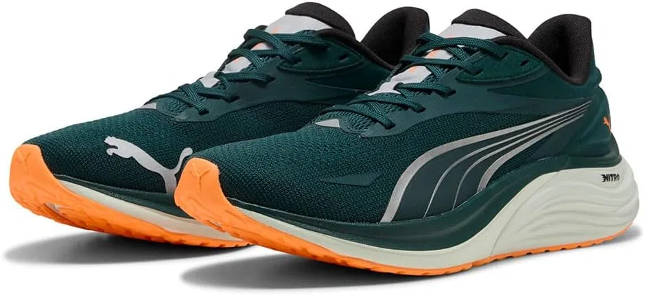 Мужские кроссовки Puma Electrify Nitro 4 для бега по улицам, Green Terrain Heat Fire