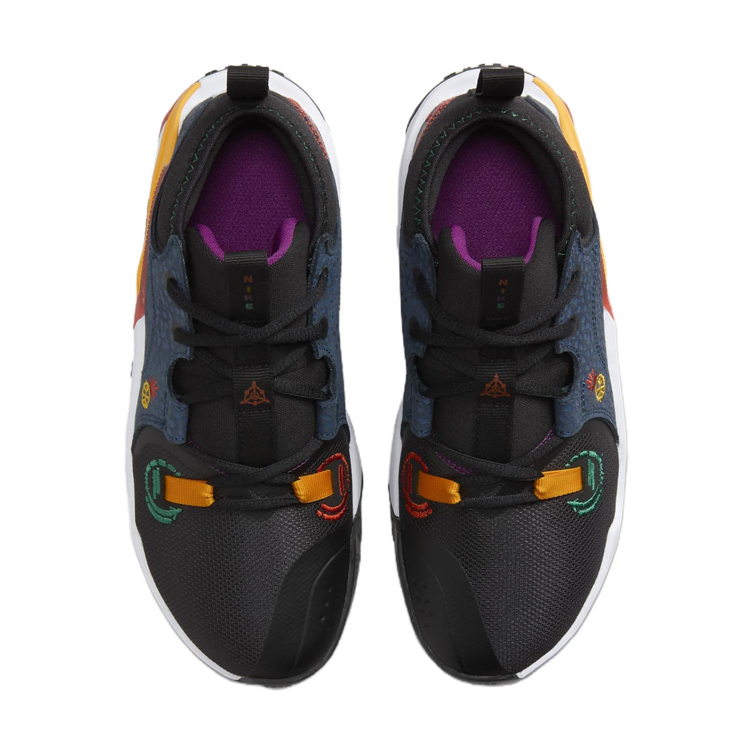 Nike Air Zoom Crossover 2 SE Противоскользящие Амортизирующие Высокие Детские Баскетбольные Кроссовки Черный Синий, Черный/Морской Синий Арсенал/Космическая Глина/Университетский Золотой — фото 2