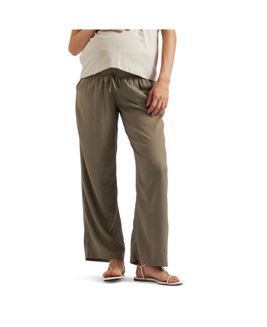 

Льняные брюки с широкими штанинами для беременных Ripe Indi Ripe Maternity, Olive