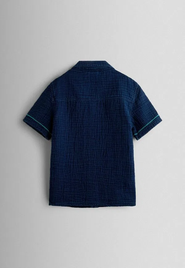 Рубашка из марли с вышивкой, стандартного кроя Jojo Maman Bébé, Navy Blue Seaside — фото 2