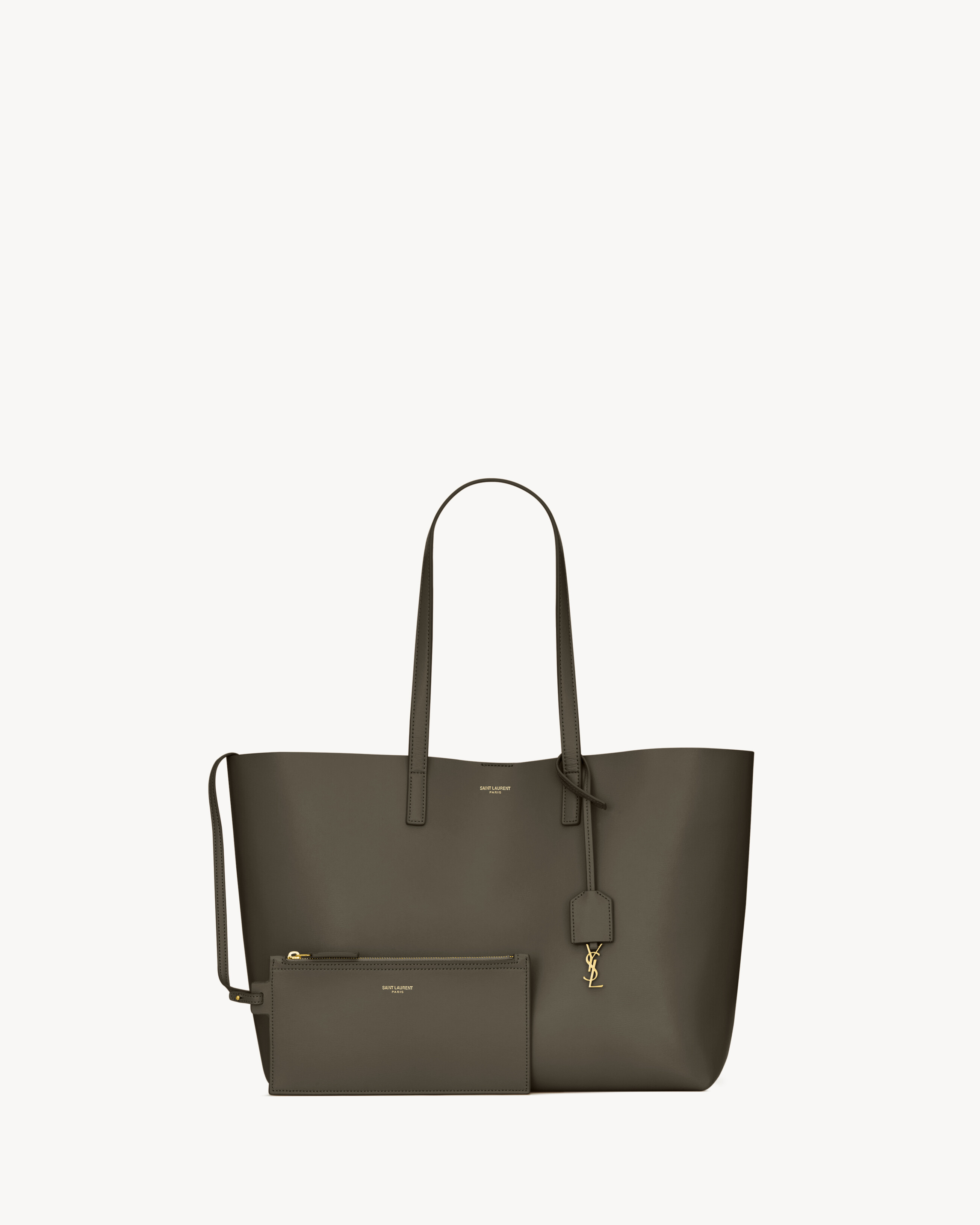 Сумка Shopping Saint Laurent из кожи, зеленый — фото 2