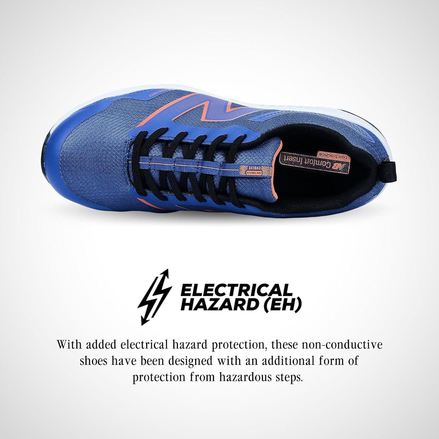 New Balance Мужские ботинки с алюминиевым носком Evolve, синий/оранжевый — фото 4
