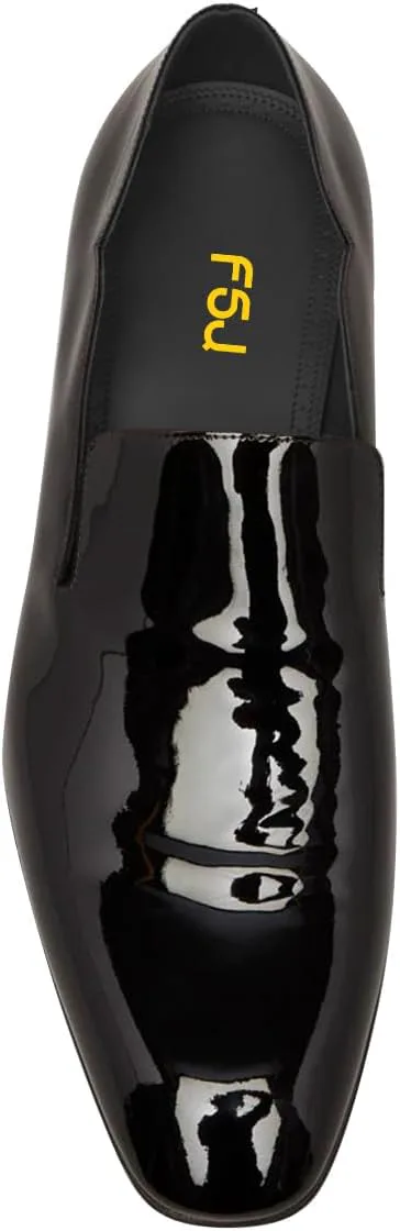 

Мужские лоферы FSJ из блестящей лакированной кожи, без шнуровки, с закрытым носком, боковыми V-образными вырезами, удобные, для бизнеса, вечеринки, официальных мероприятий, стильные туфли-слипоны, размеры 4-16 US, черный