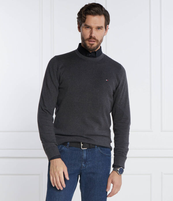 Джемпер мужской Tommy Hilfiger классический, серый — фото 3