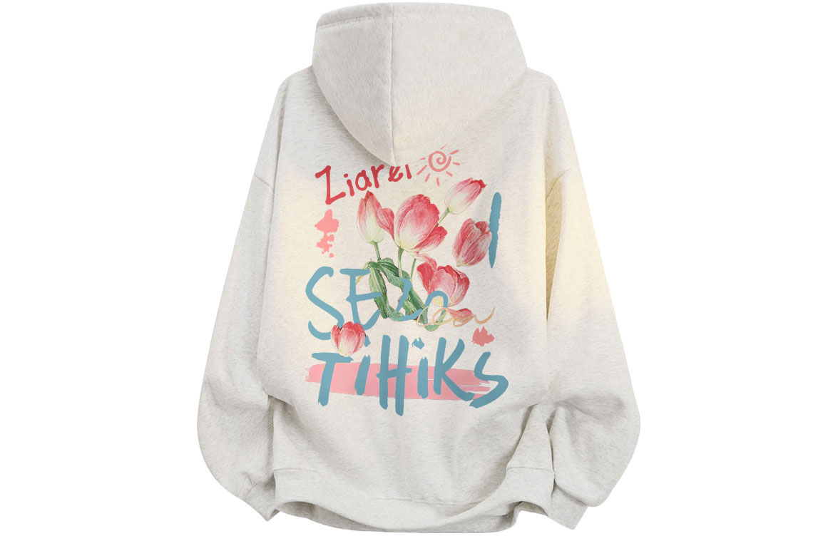 

Толстовка Unisex Hooded Moderate Heavyweight ZIAREL, белый heather серый