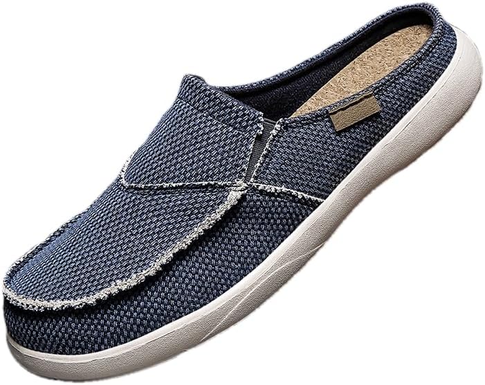 

Мужские тканевые тапочки KVDrcs, слипоны, повседневные лоферы, обувь для улицы и дома, домашние тапочки, мужские слайды, синий